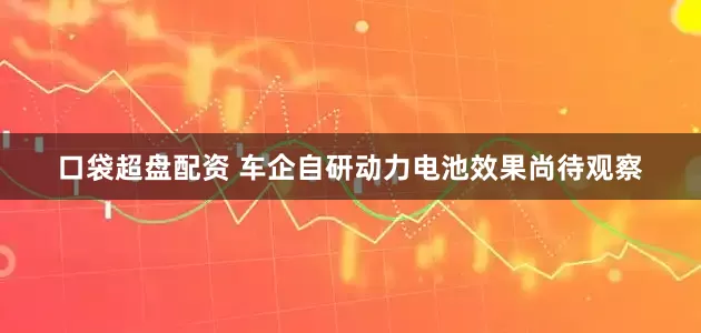 口袋超盘配资 车企自研动力电池效果尚待观察