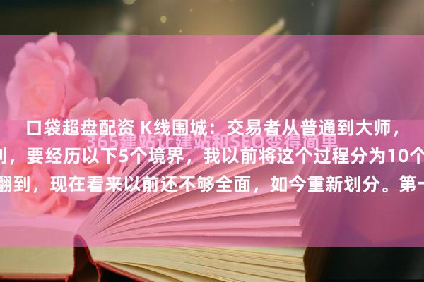 口袋超盘配资 K线围城：交易者从普通到大师，从持续亏损到稳定盈利，要经历以下5个境界，我以前将这个过程分为10个阶段，前文可以翻到，现在看来以前还不够全面，如今重新划分。第一层境界：技术困局普通交易者通过学习...